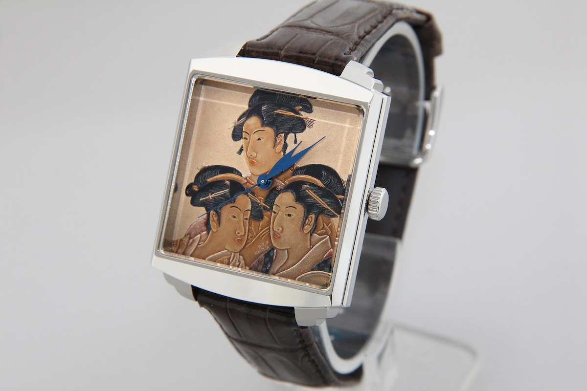 Urushi maki-e watches [Joga] Utamaro's Three beauties in Kansei -Taka maki-e-